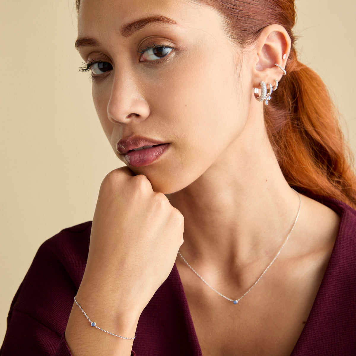 Opal Illusion Huggies in Silver-Astrid &amp; Miyu