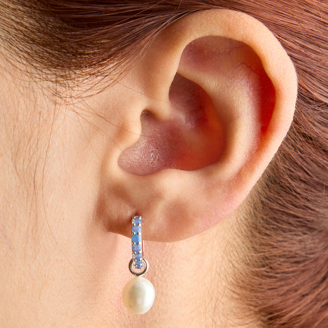 Opal Pearl Charm Huggies-Astrid &amp; Miyu