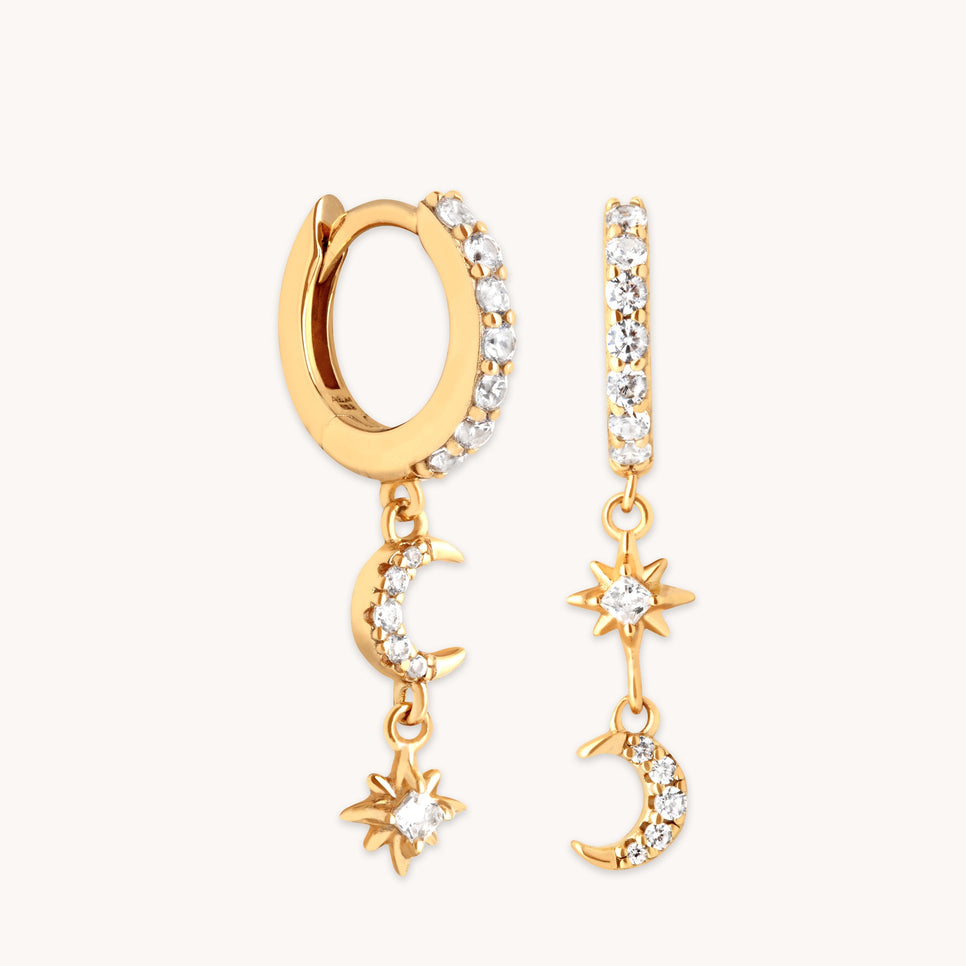 Star & Moon Charm Huggies-Astrid &amp; Miyu