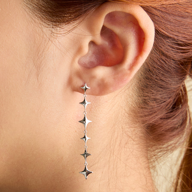 Cosmic Star Drop Studs in Silver-Astrid & Miyu