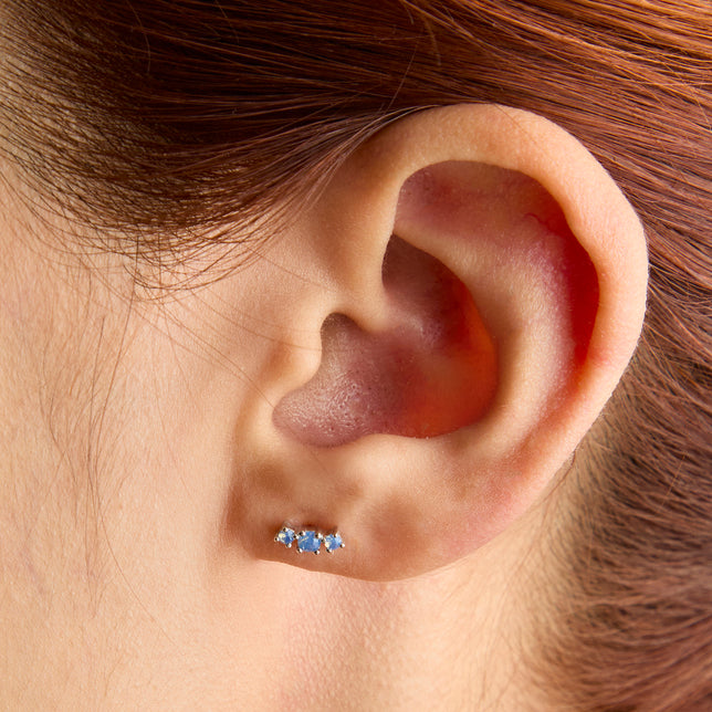 Opal Curved Stud Earrings in Silver-Astrid & Miyu