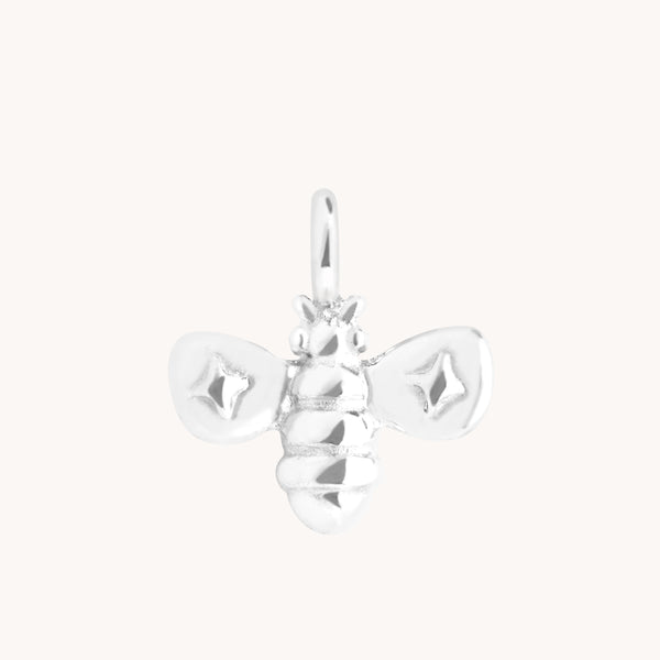 Manchester Bee Charm 9k White Gold