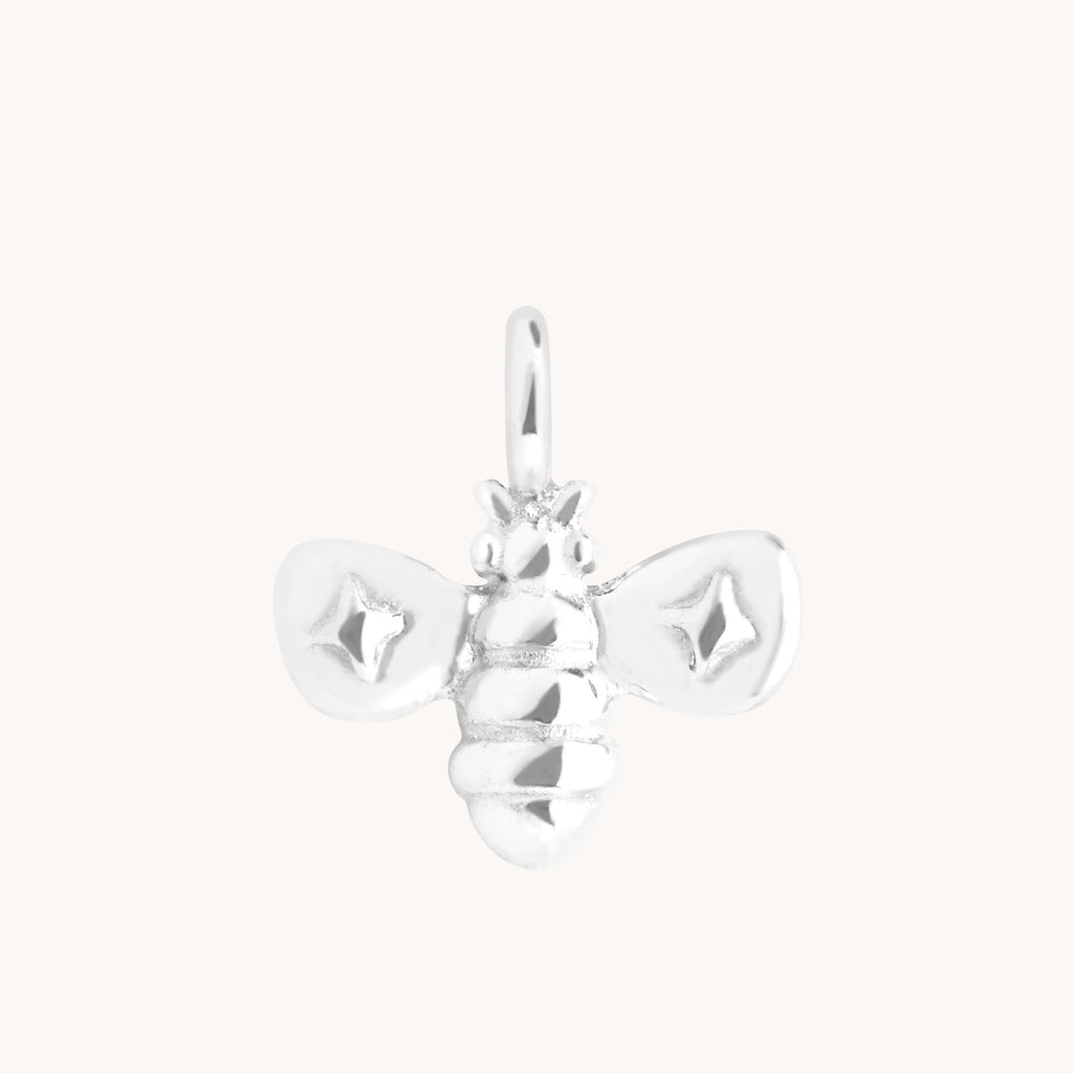 Manchester Bee Charm 9k White Gold