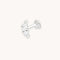 April White Topaz - Topaz Triple Pear Cluster Piercing Stud in Solid White Gold - Piercing Stud - Astrid &amp; Miyu