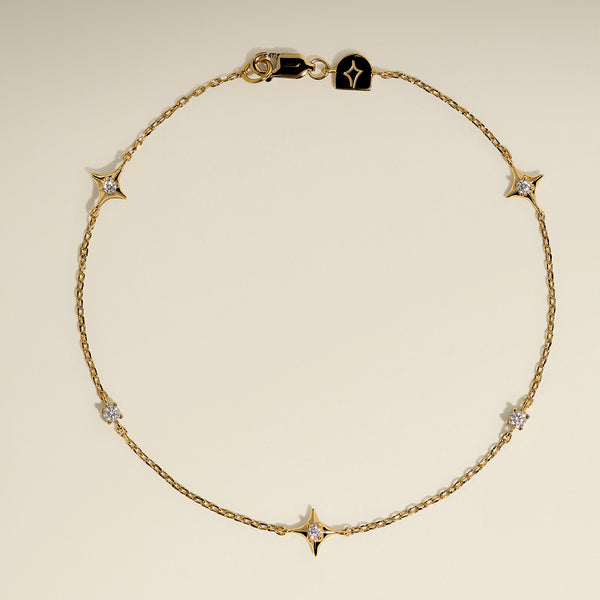 Cosmic Star Charm Bracelet in Gold-Astrid &amp; Miyu
