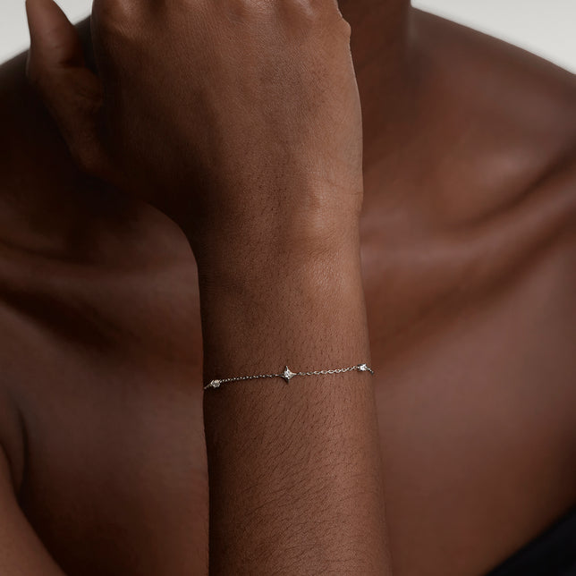 Cosmic Star Charm Bracelet in Silver