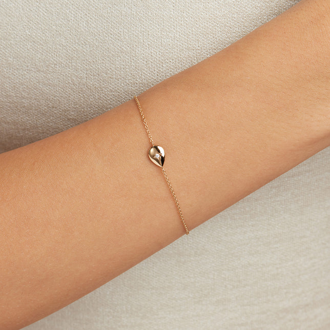 18k Gold Plated Jewellery - Pear Charm Bracelet in Gold - Charm Bracelet - Astrid & Miyu