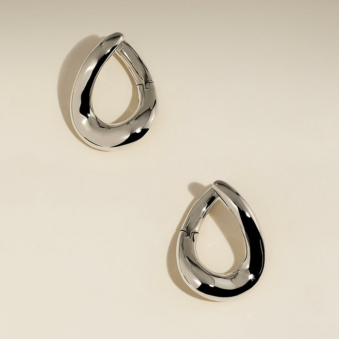 Molten Large Hoops in Silver-Astrid &amp; Miyu