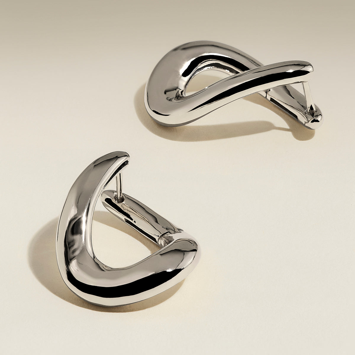 Molten Large Hoops in Silver-Astrid &amp; Miyu