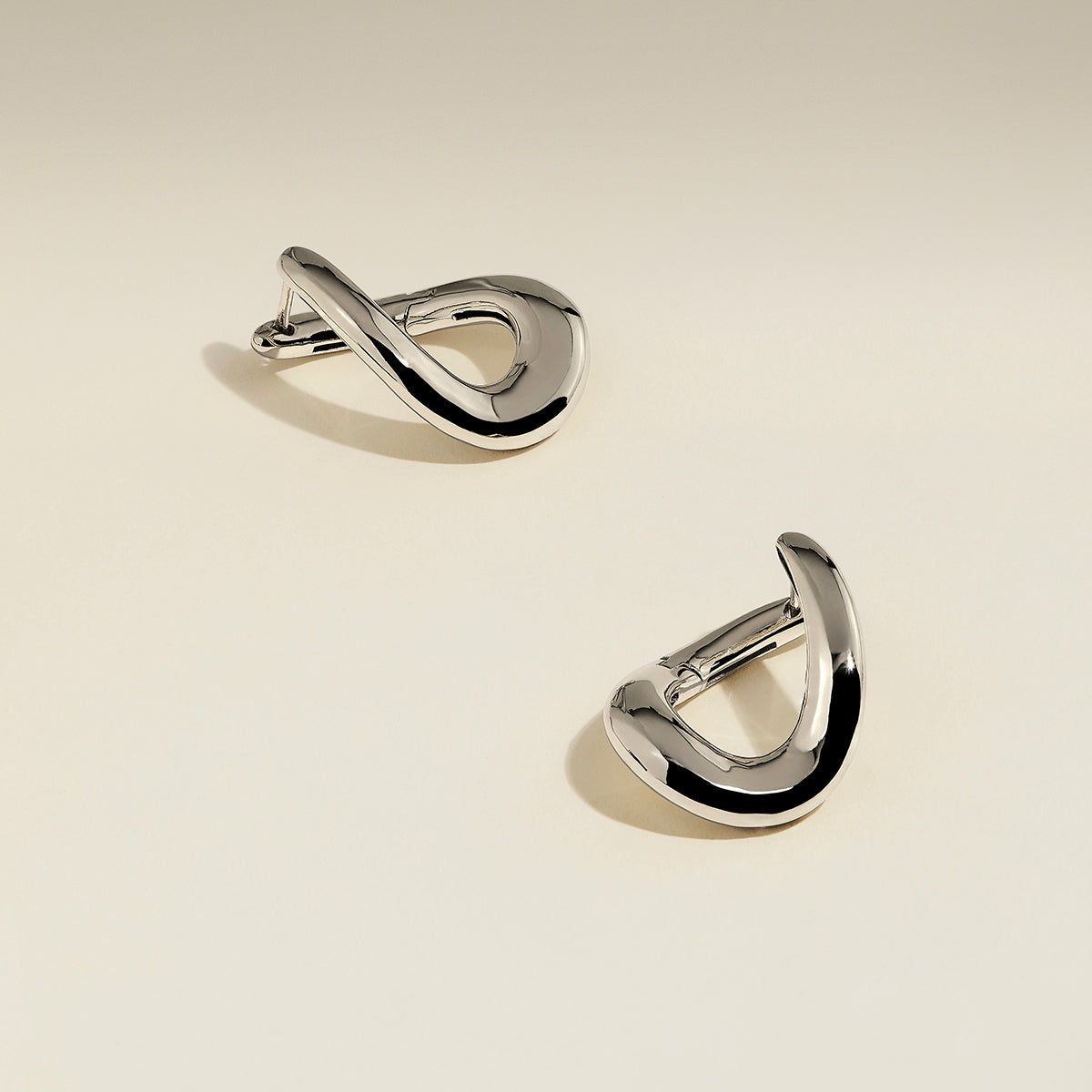 Molten Large Hoops in Silver-Astrid &amp; Miyu