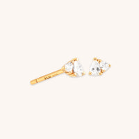 Crystal Pear Stud Earrings in Gold