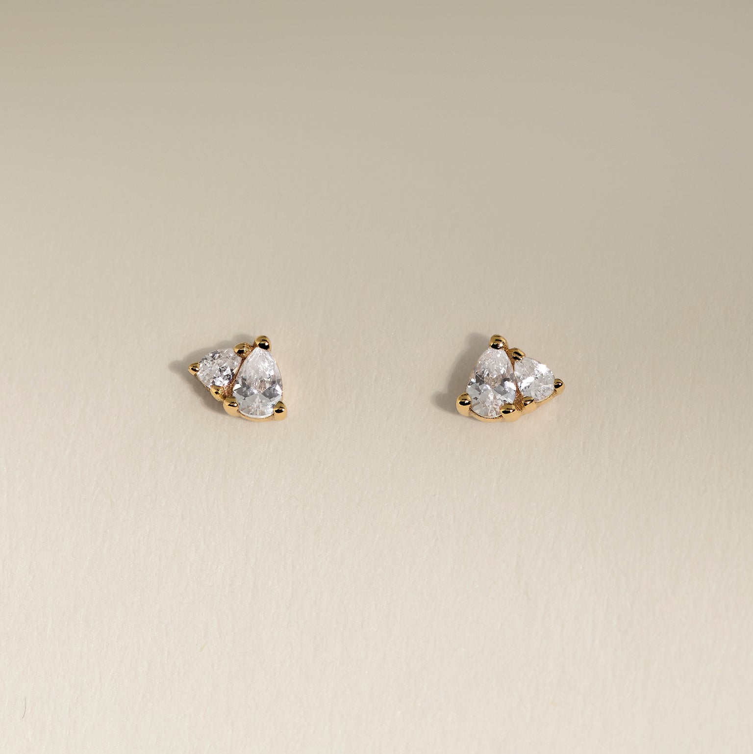 Pear Cluster Stud Earrings in Gold-Astrid &amp; Miyu