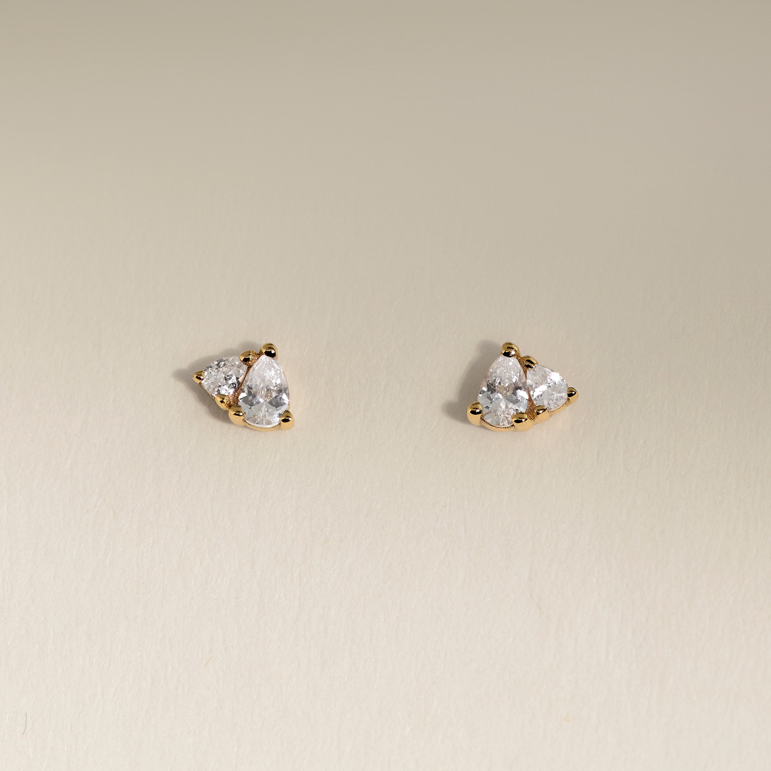 Pear Cluster Stud Earrings in Gold-Astrid &amp; Miyu