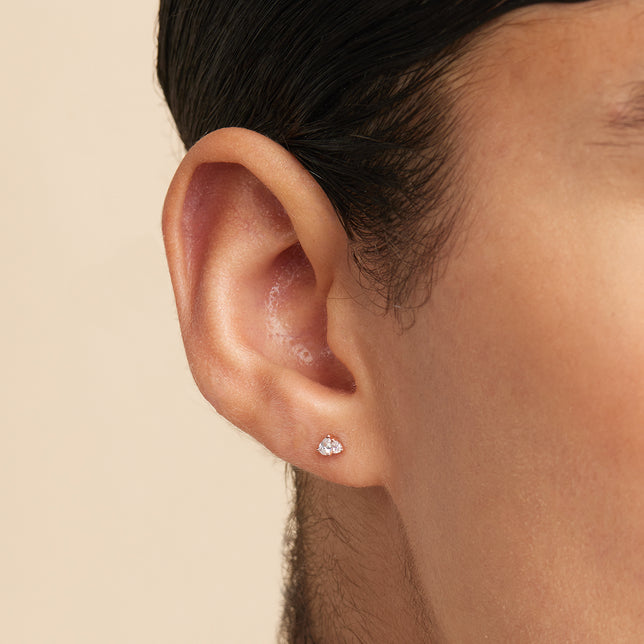 Crystal Pear Stud Earrings in Rose  Gold
