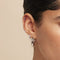 Crystal Pear Stud Earrings in Silver