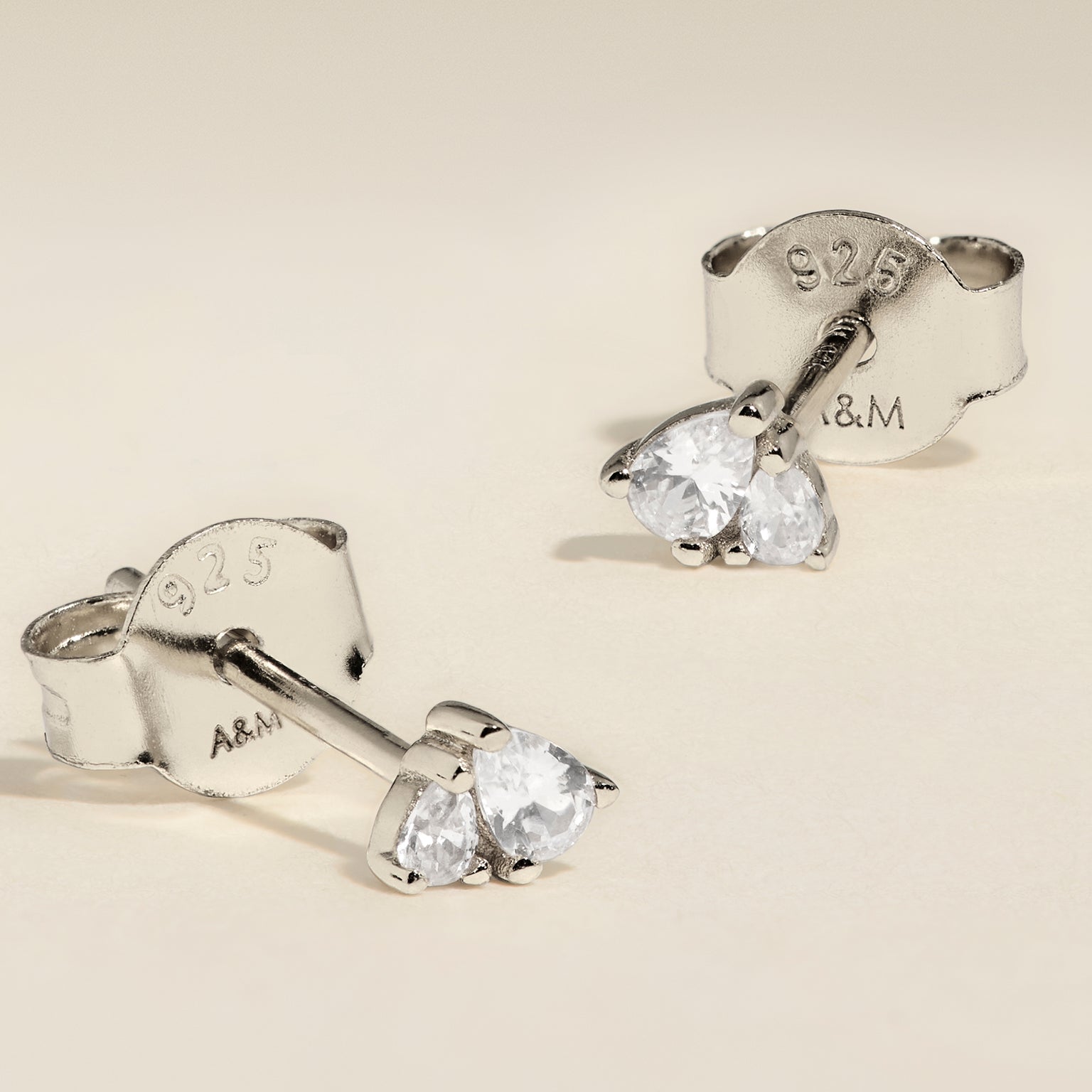 Pear Cluster Stud Earrings in Silver-Astrid &amp; Miyu