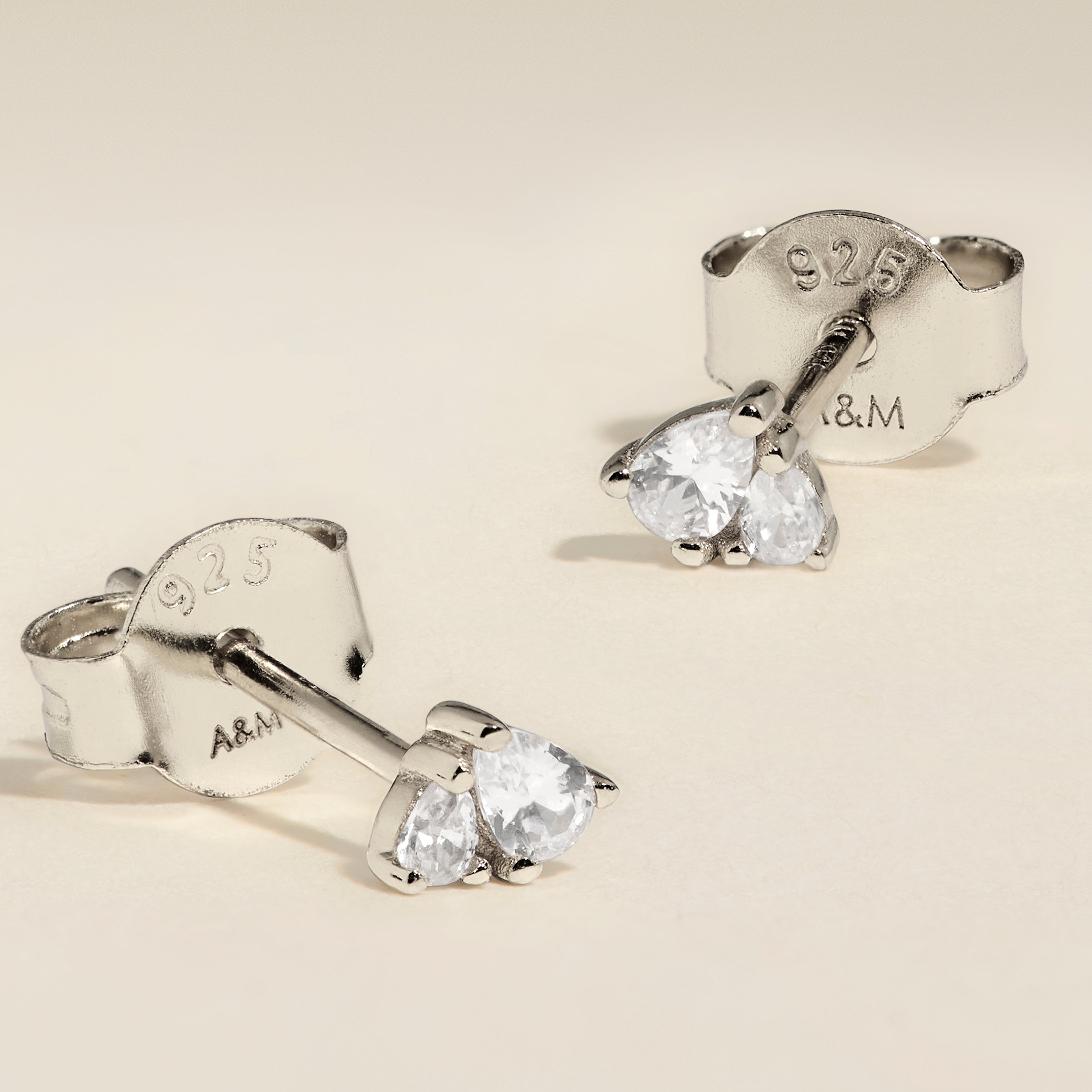 Pear Cluster Stud Earrings in Silver-Astrid &amp; Miyu