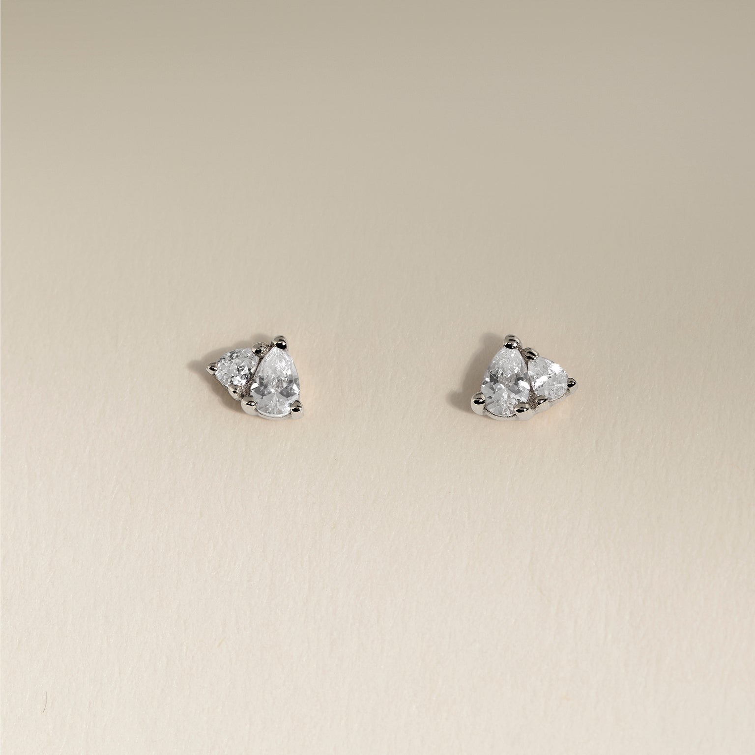 Pear Cluster Stud Earrings in Silver-Astrid &amp; Miyu