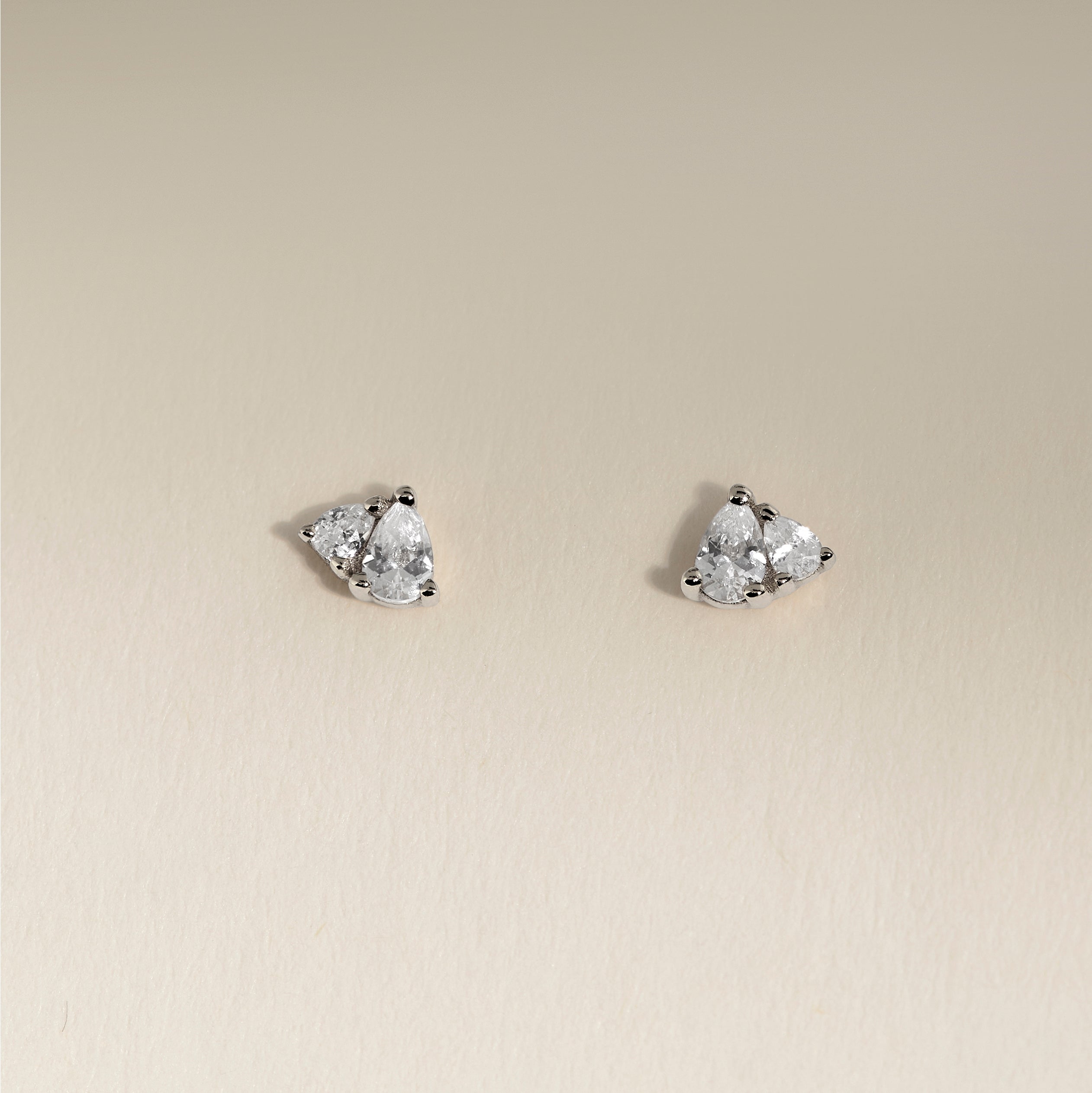Pear Cluster Stud Earrings in Silver-Astrid &amp; Miyu