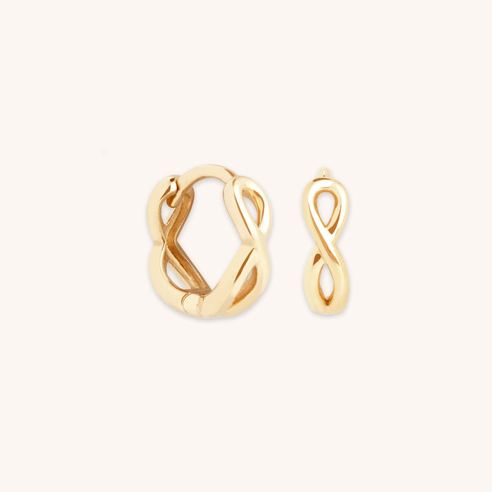 Earrings - Infinite Huggies in Solid Gold - Huggies - Astrid &amp; Miyu
