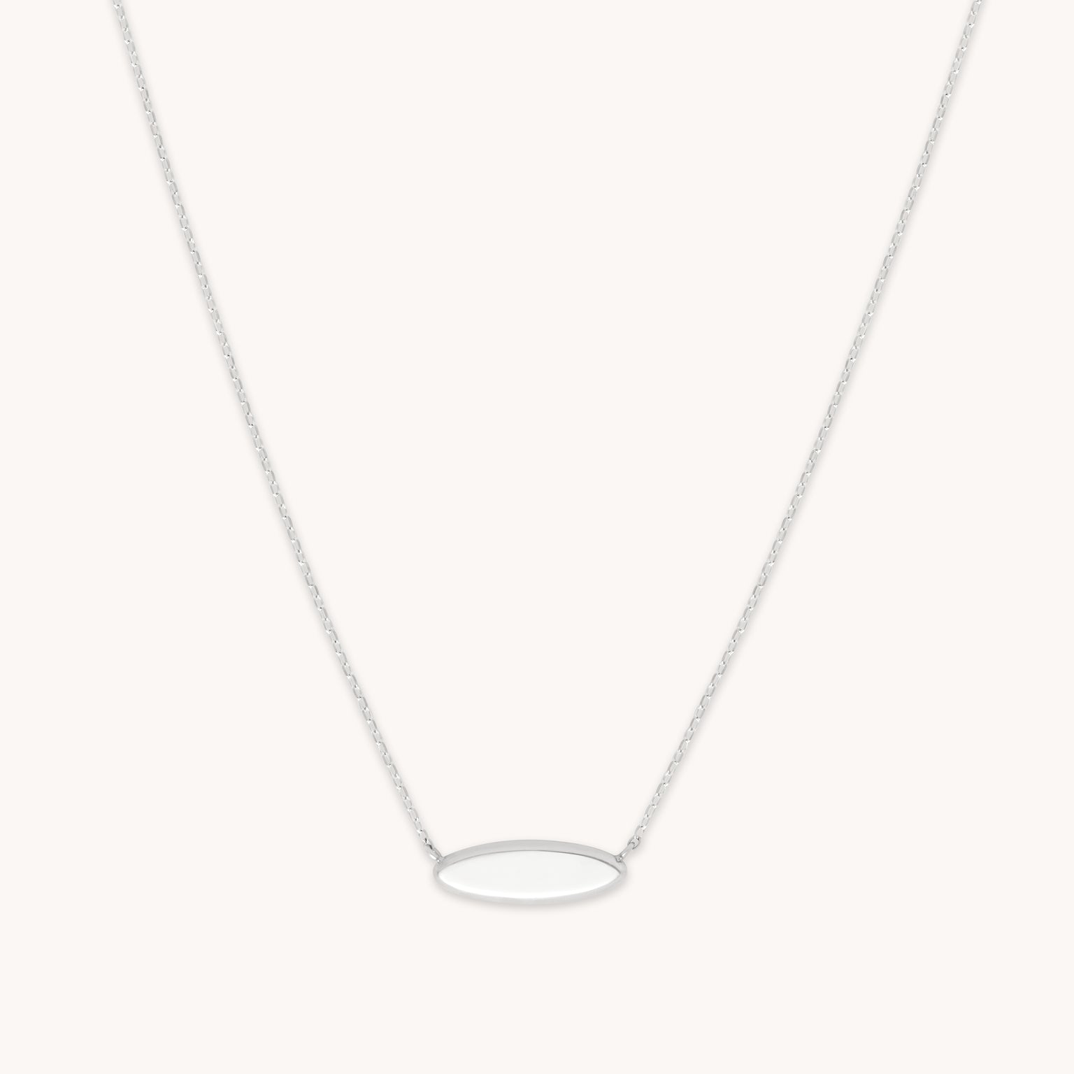 ID Pendant Necklace in Solid White Gold
