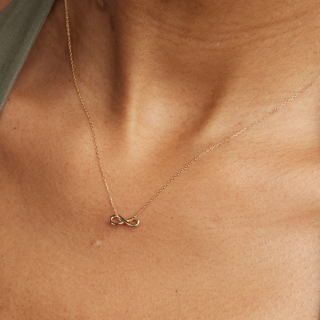 Bridal Jewellery - Infinite Pendant Necklace in Solid Gold - Pendant Necklace - Astrid & Miyu