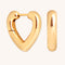 18k Gold Plated Jewellery - Heart Open Hoops in Gold - Hoop Earrings - Astrid &amp; Miyu
