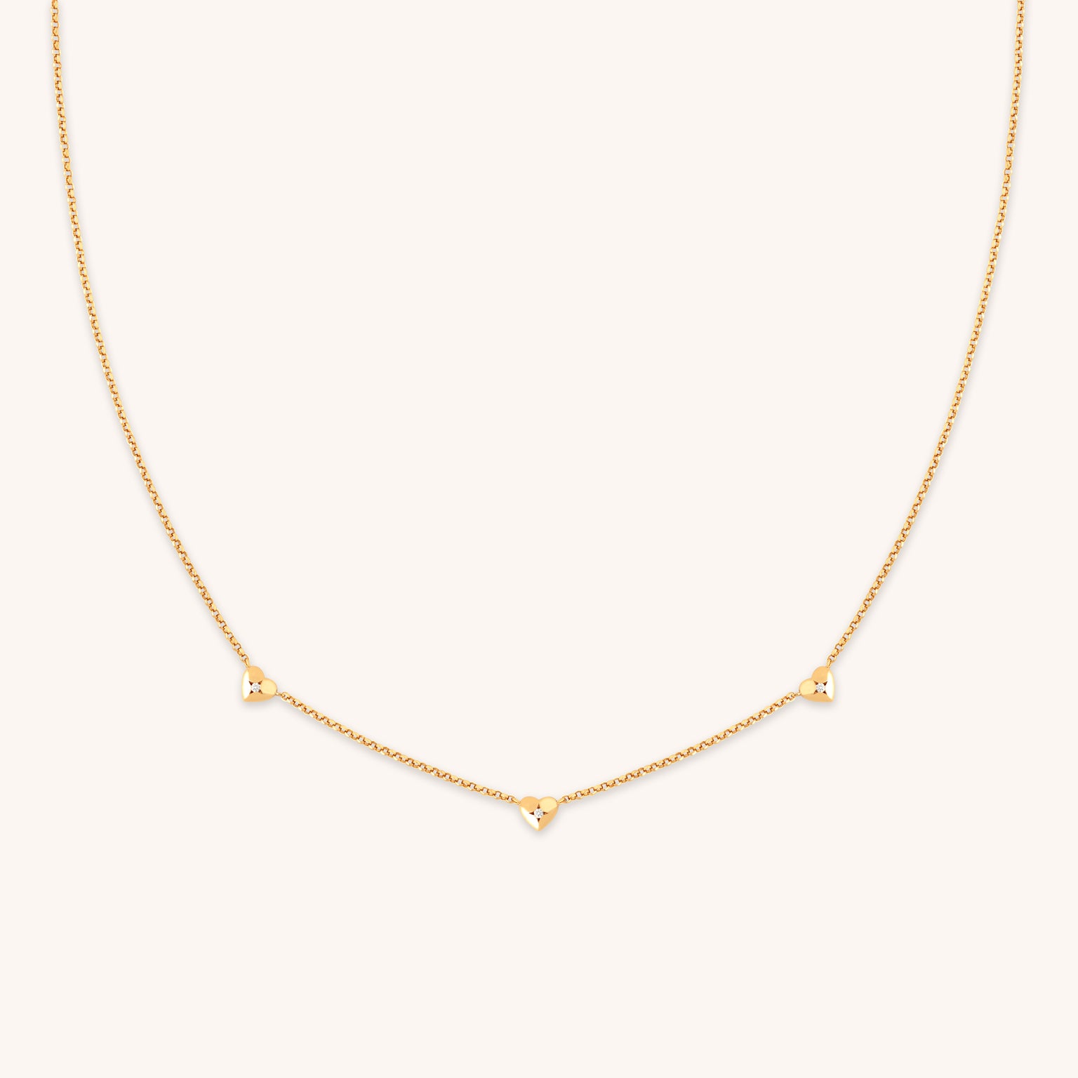 18k Gold Plated Jewellery - Heart Charm Necklace in Gold - Charm Necklaces - Astrid &amp; Miyu
