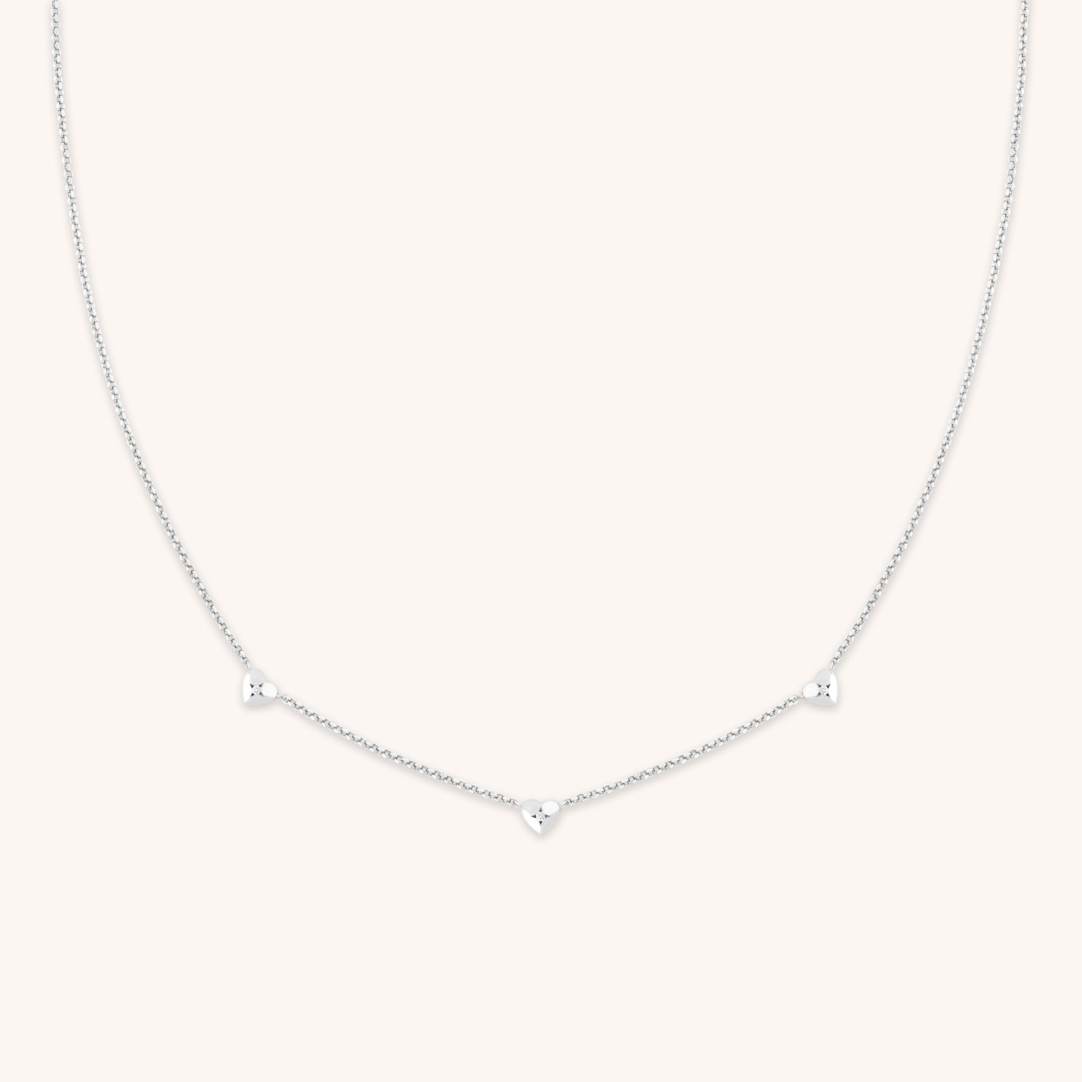 Charm Necklaces - Heart Charm Necklace in Silver - Charm Necklaces - Astrid &amp; Miyu