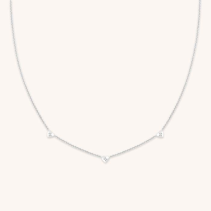 Charm Necklaces - Heart Charm Necklace in Silver - Charm Necklaces - Astrid &amp; Miyu