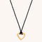 Gold Necklaces - Heart Charm Cord Necklace in Gold - Charm Necklaces - Astrid &amp; Miyu