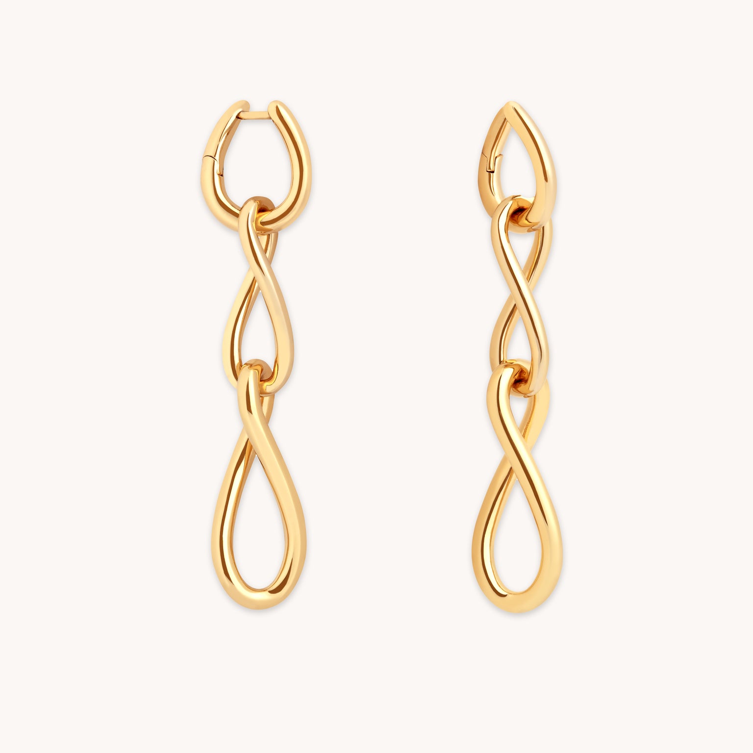 18k Gold Plated Jewellery - Infinite Drop Stud Earrings in Gold - Stud Earrings - Astrid &amp; Miyu