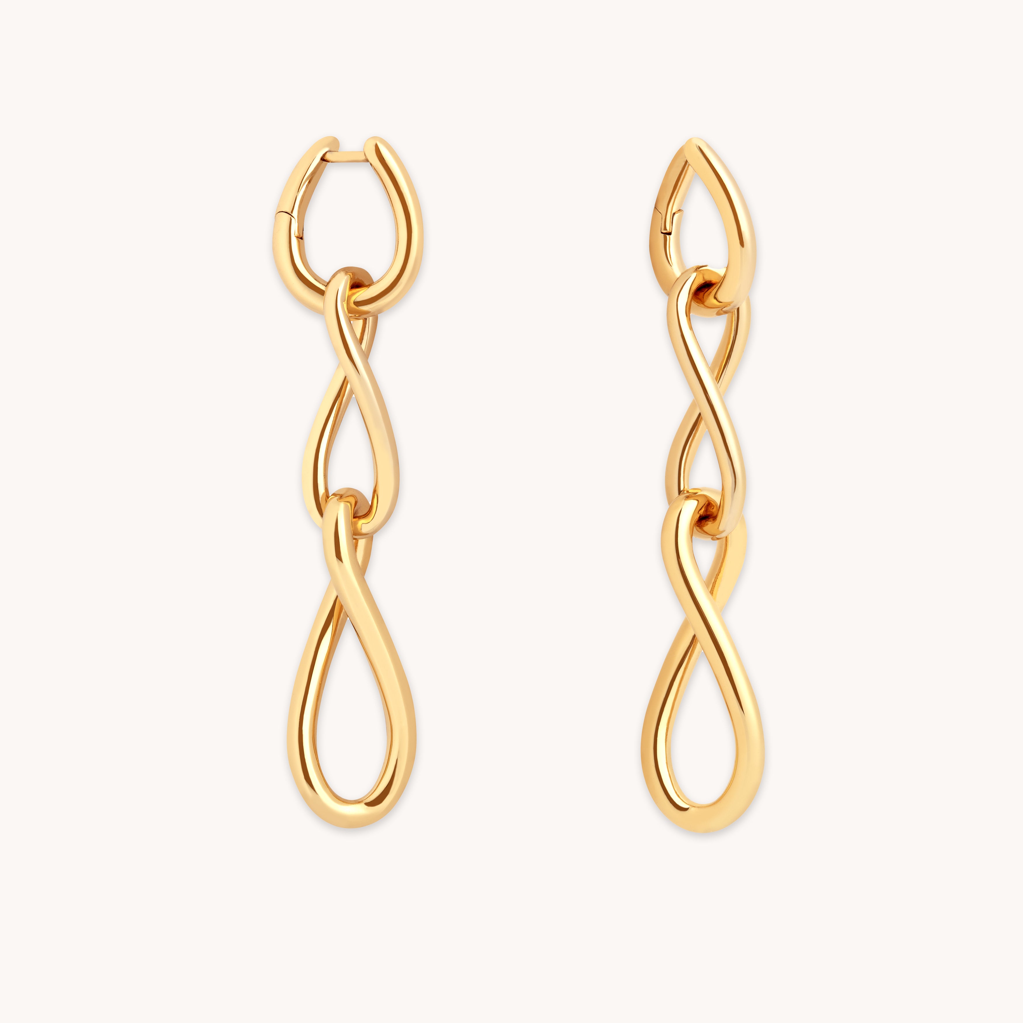 18k Gold Plated Jewellery - Infinite Drop Stud Earrings in Gold - Stud Earrings - Astrid &amp; Miyu