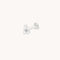White Topaz Pear Piercing Stud in Solid White Gold-Astrid &amp; Miyu