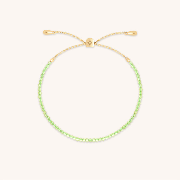 Peridot August Beaded Bracelet in Solid Gold-Astrid &amp; Miyu