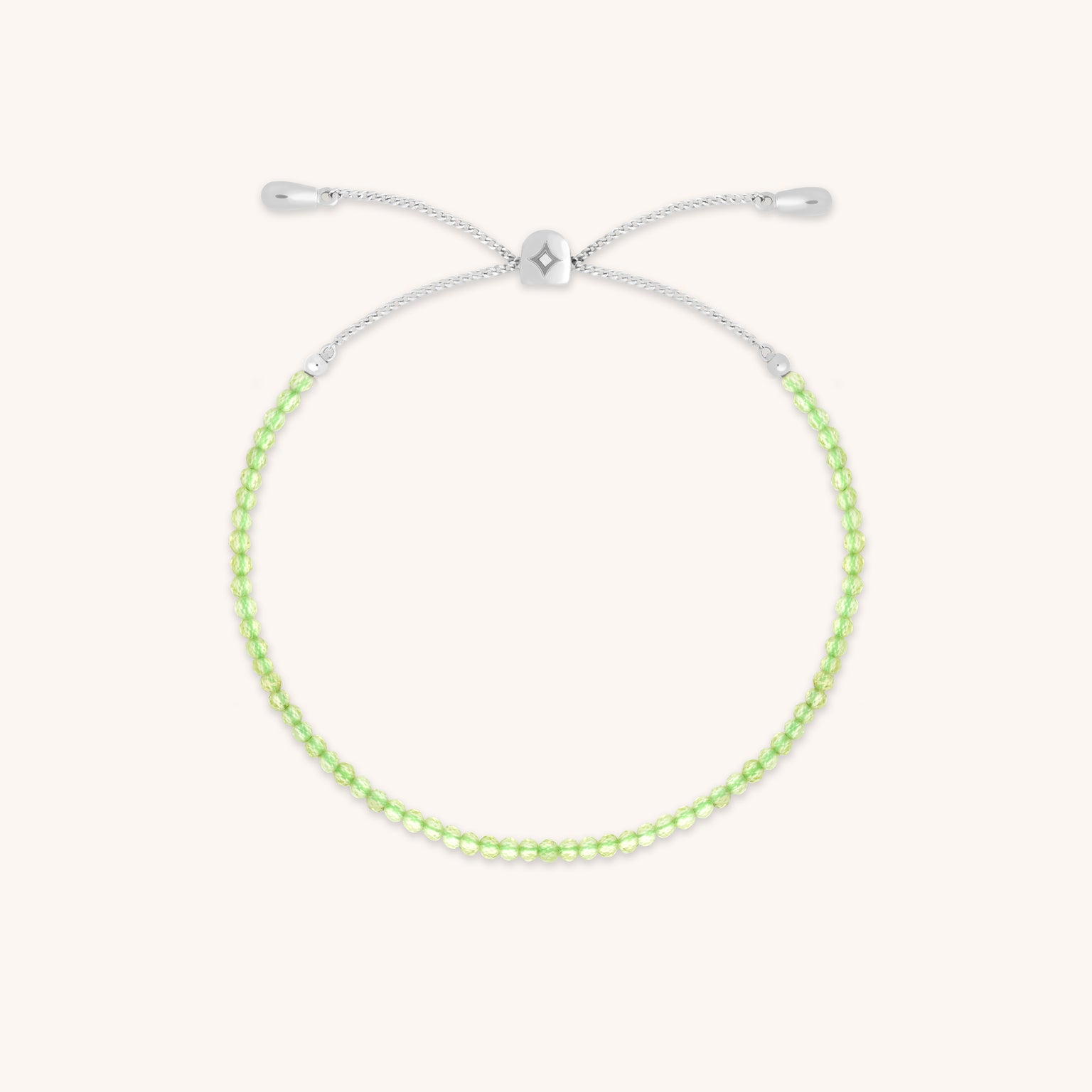 Peridot August Beaded Bracelet in Solid White Gold-Astrid &amp; Miyu