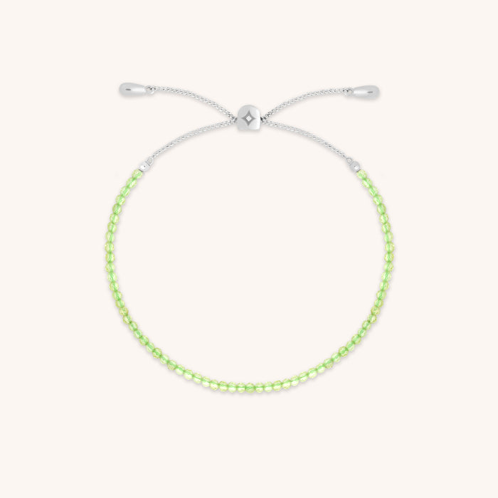 Peridot August Beaded Bracelet in Solid White Gold-Astrid &amp; Miyu