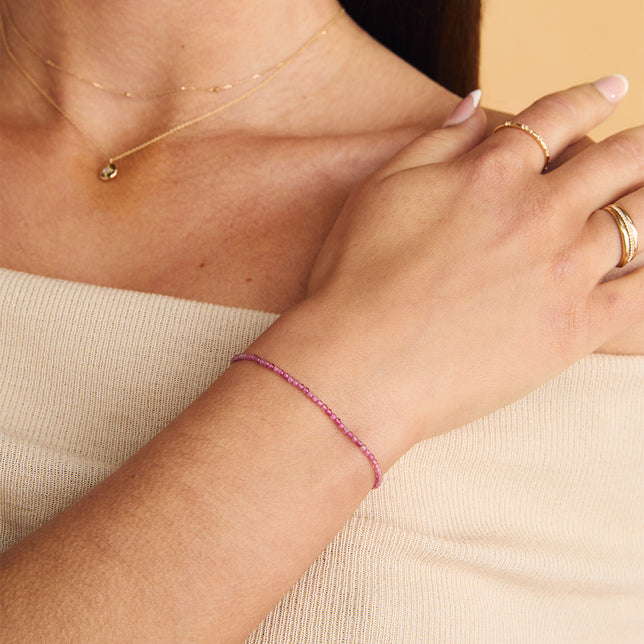 Beaded Jewellery - Tourmaline Gemstone Bracelet in 9k Gold - Beaded Bracelet - Astrid & Miyu