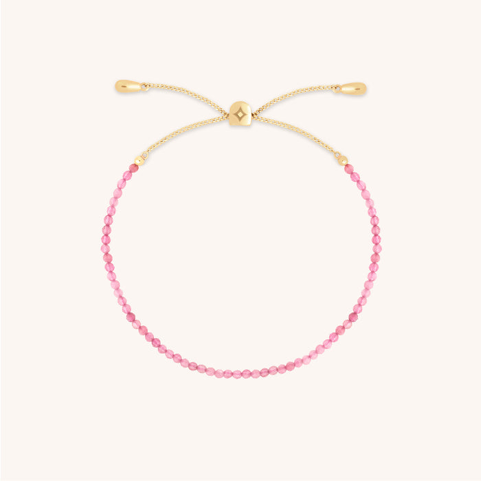 Tourmaline October Beaded Bracelet in Solid Gold-Astrid &amp; Miyu