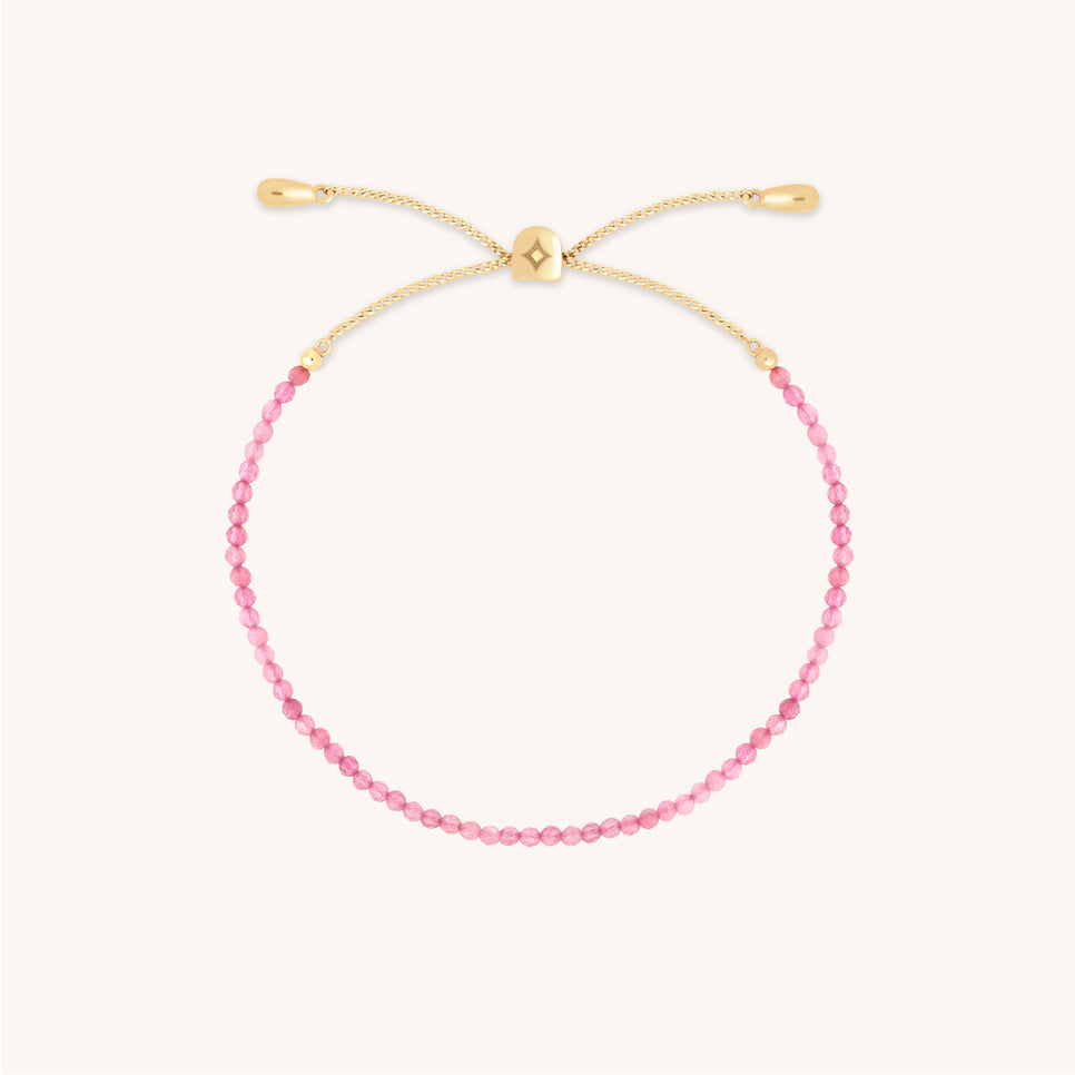 Tourmaline October Beaded Bracelet in Solid Gold-Astrid &amp; Miyu