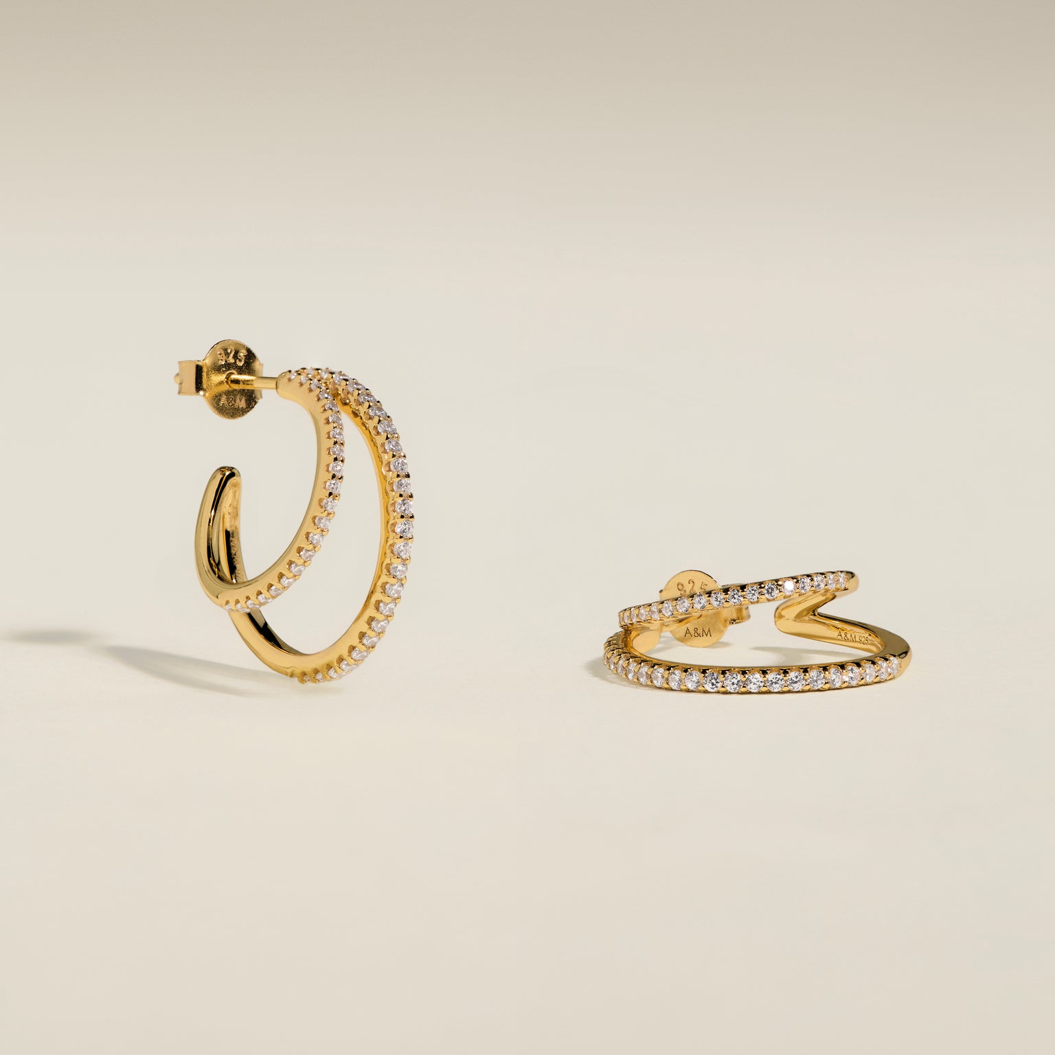 Illusion Crystal Hoops in Gold-Astrid &amp; Miyu