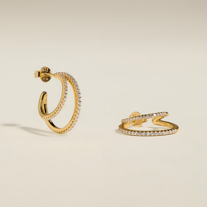 Illusion Crystal Hoops in Gold-Astrid &amp; Miyu