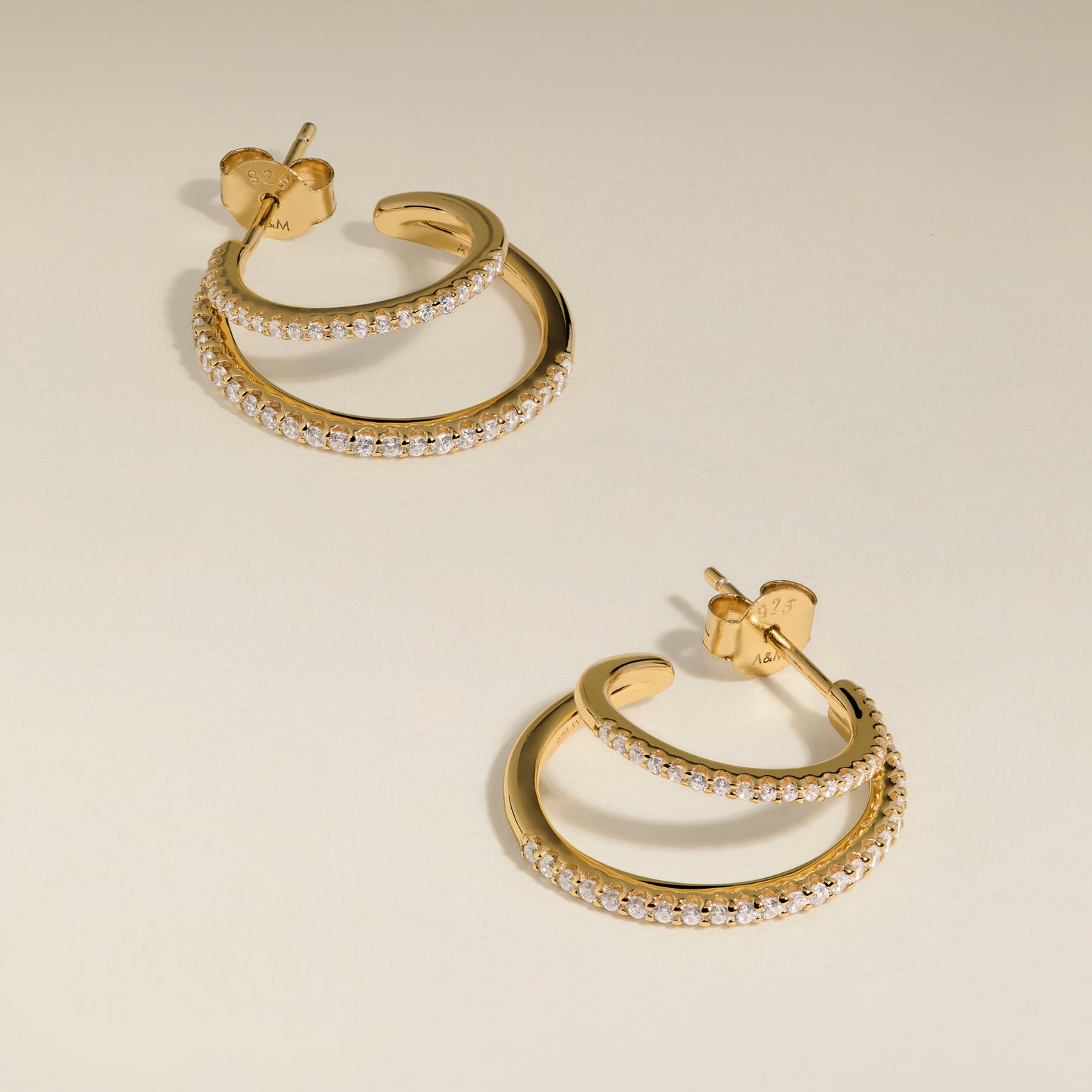 Illusion Crystal Hoops in Gold-Astrid &amp; Miyu