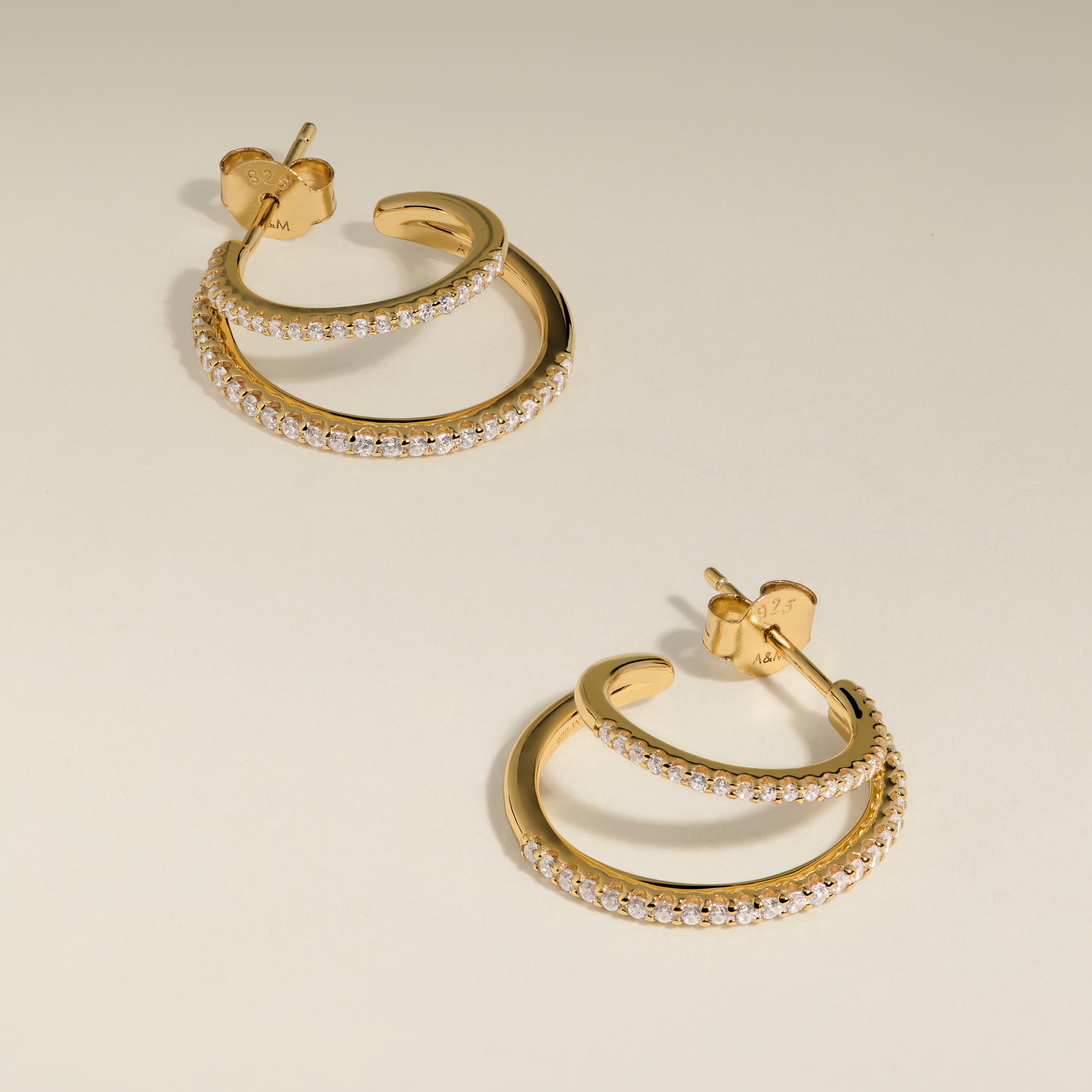 Illusion Crystal Hoops in Gold-Astrid &amp; Miyu
