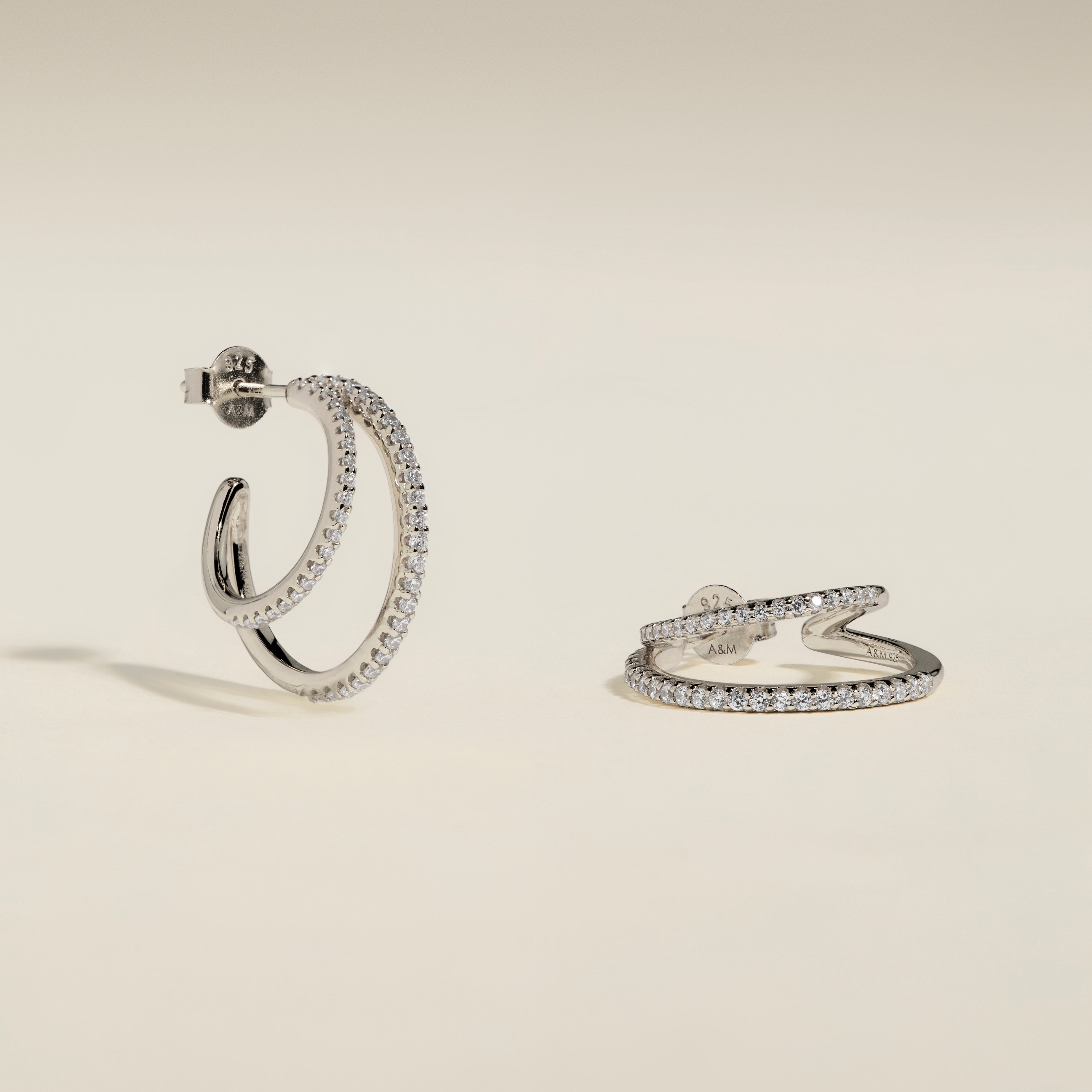 Illusion Crystal Hoops in Silver-Astrid &amp; Miyu