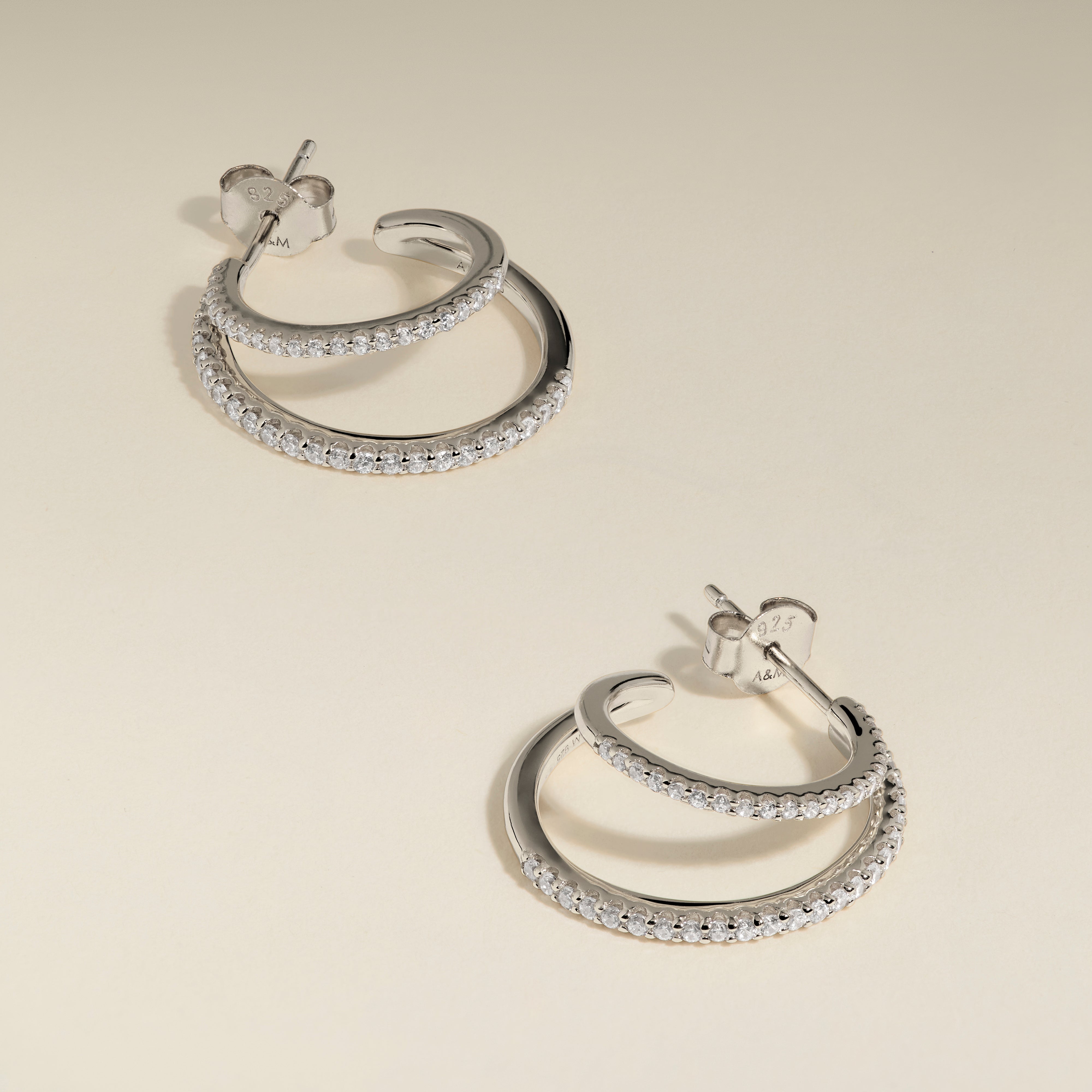Illusion Crystal Hoops in Silver-Astrid &amp; Miyu