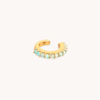 18k Gold Plated Jewellery - Aqua Chalcedony Ear Cuff in Gold - Ear Cuffs - Astrid &amp; Miyu