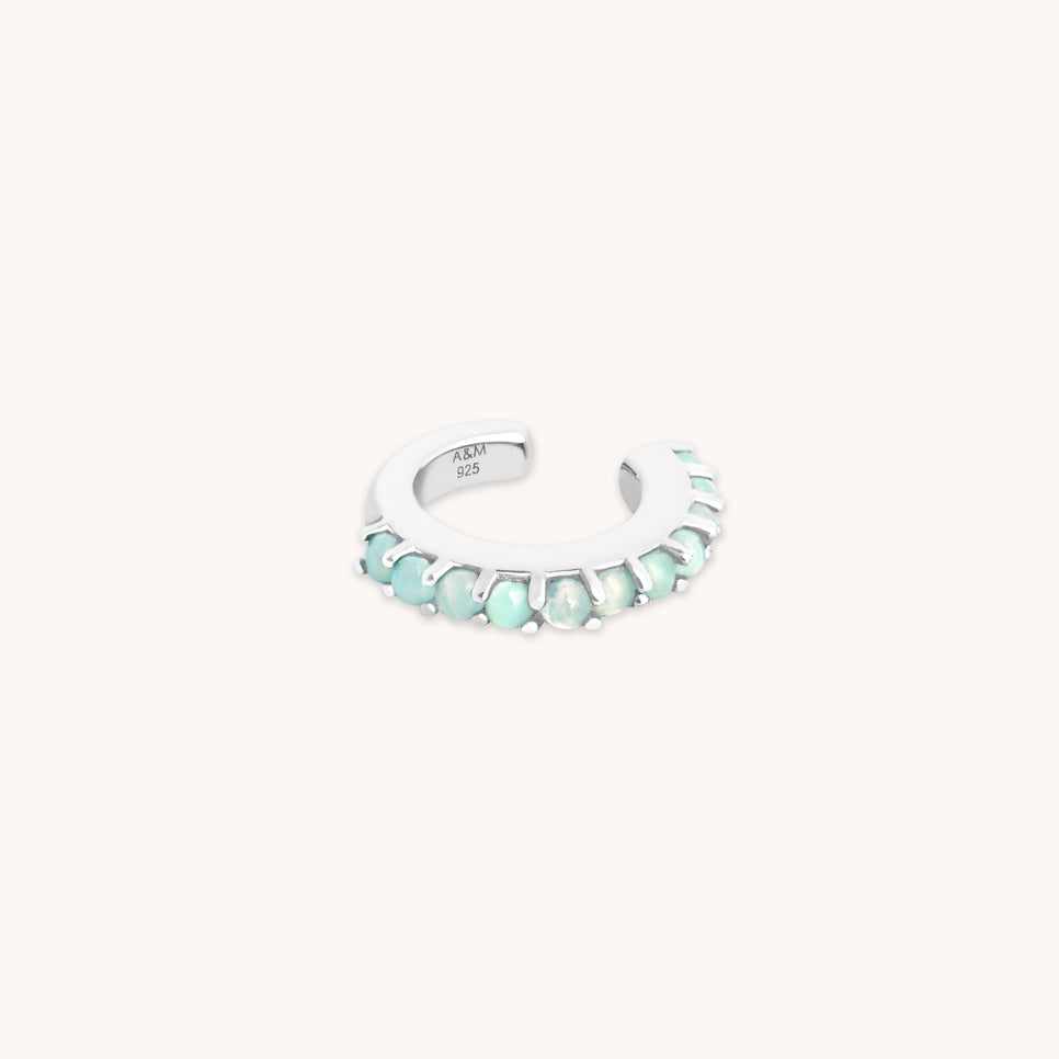 Dolce Collection - Aqua Chalcedony Ear Cuff in Silver - Ear Cuffs - Astrid &amp; Miyu