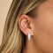 Dolce Collection - Aqua Chalcedony Carved Dome Hoops in Silver - Hoop Earrings - Astrid &amp; Miyu