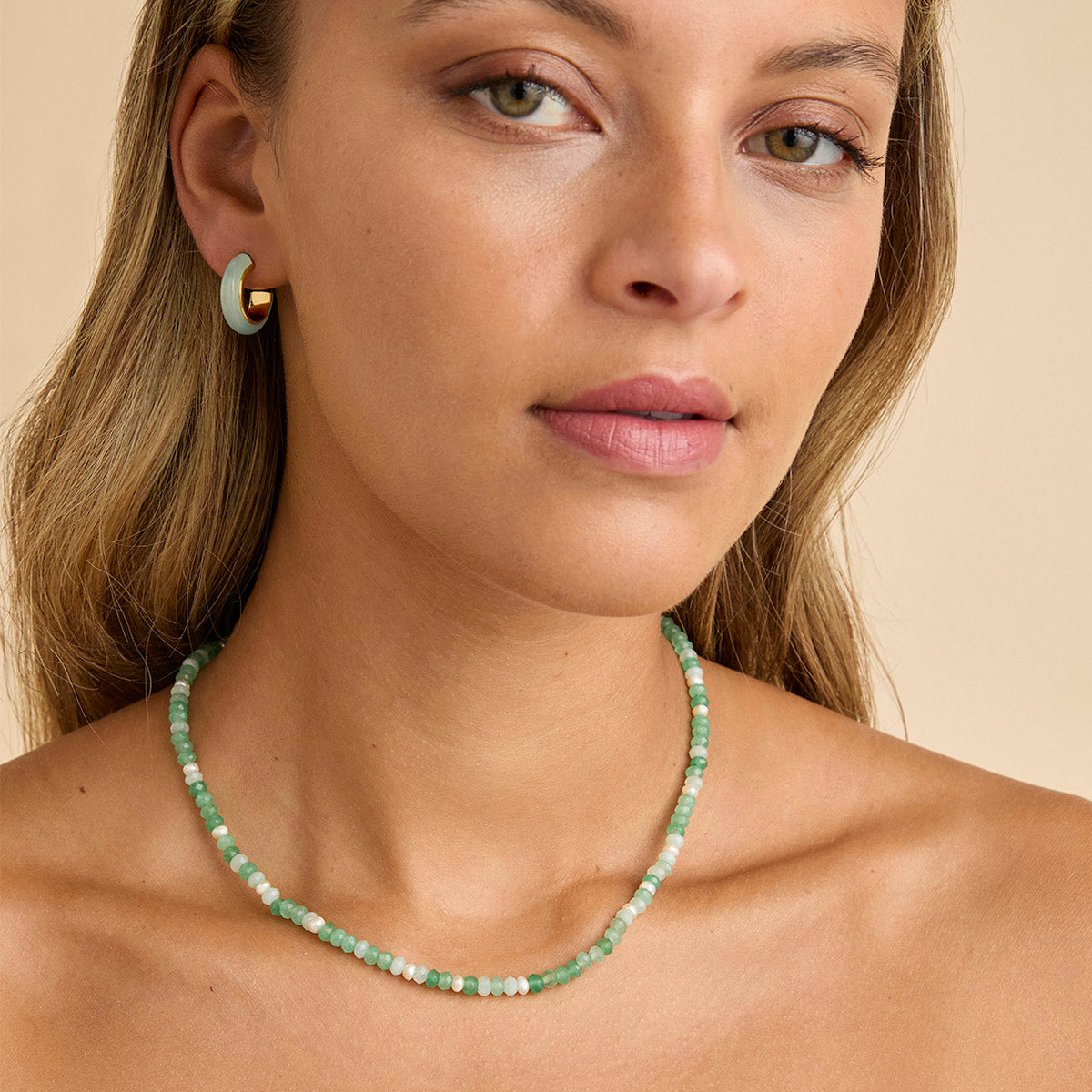 18k Gold Plated Jewellery - Dolce Beaded Necklace in Gold - Pendant Necklace - Astrid &amp; Miyu